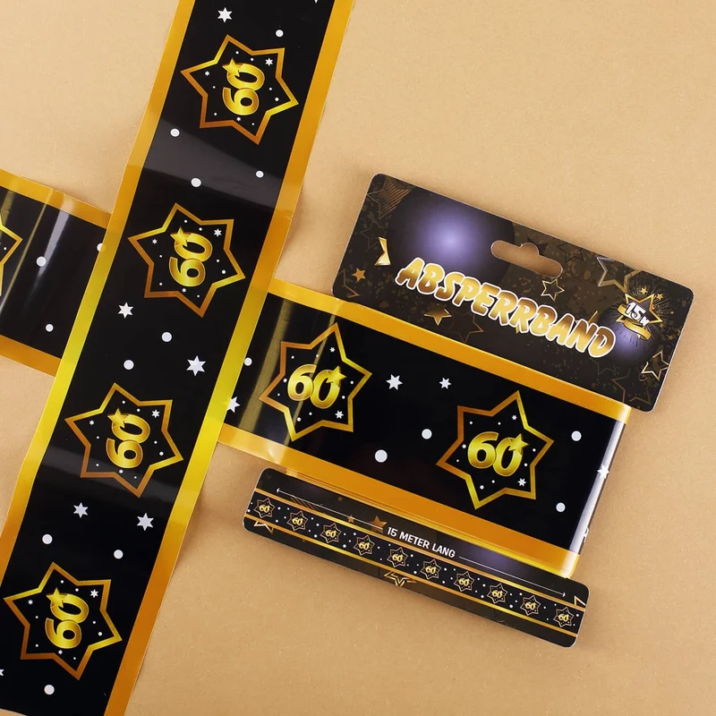 15 Meter Absperrband - 60 schwarz/gold