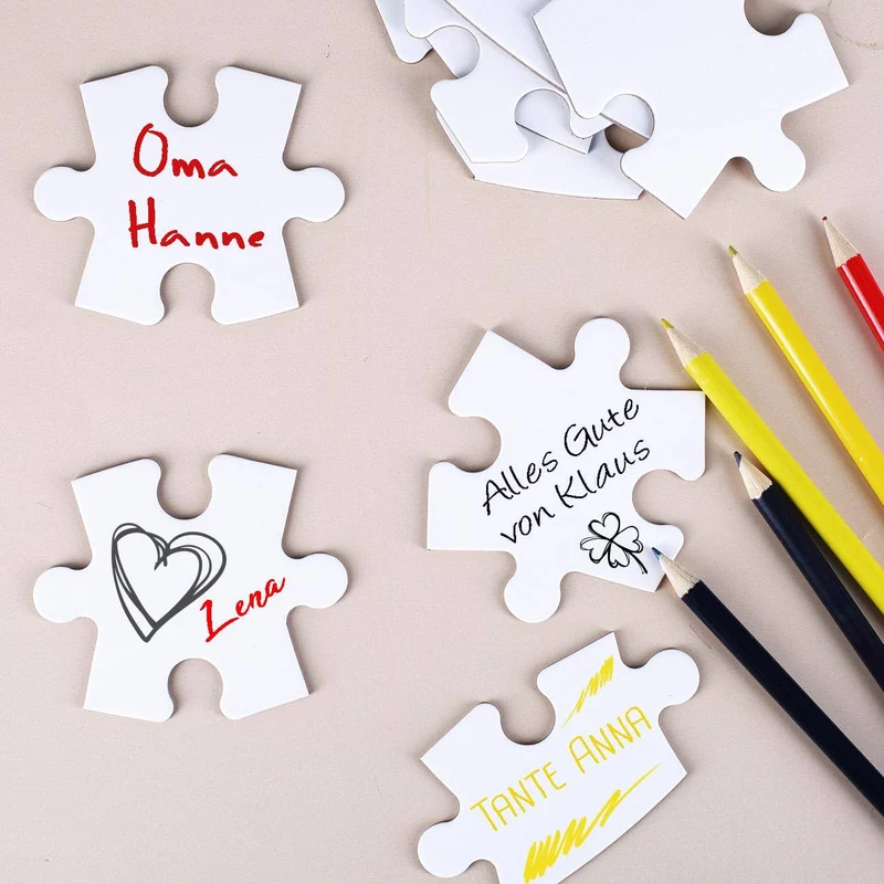 Weißes Herz-Puzzle