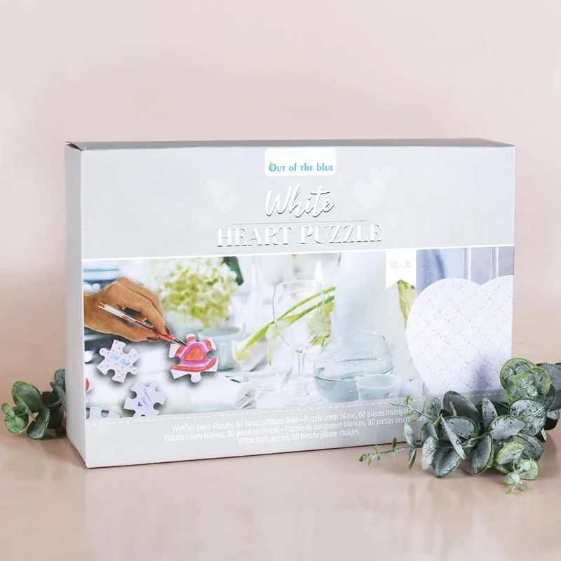 Weißes Herz-Puzzle