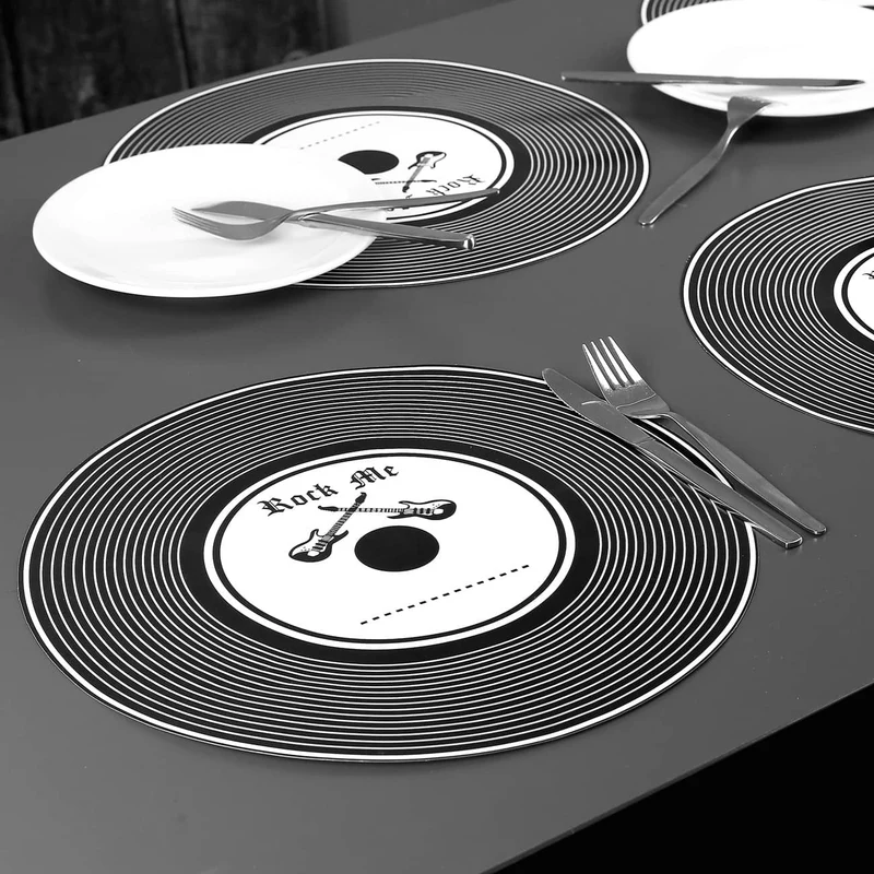 6er-Set Platzdeckchen im Schallplatten-Look