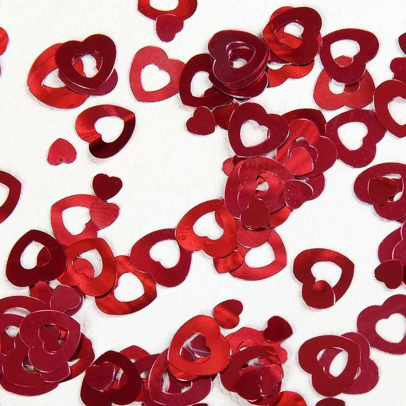 Tischdekoration Konfetti rote Herzen