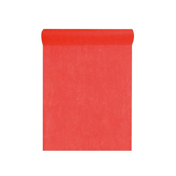 Deko Tischläufer aus Vlies in Rot - 1000 cm x 30 cm