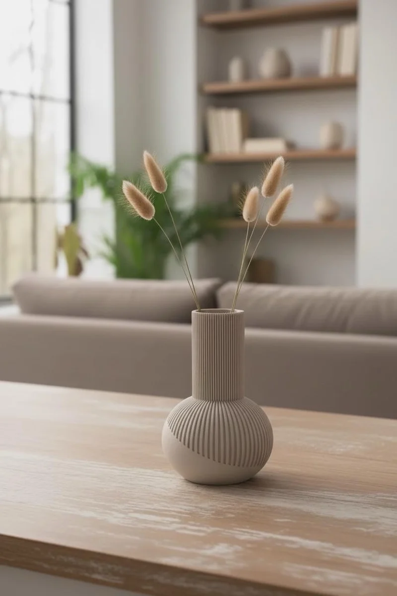 Tama Japandi Vase – Moderne 3D-Druck Designvase im japanisch-skandinavischen Stil | Minimalistische Deko