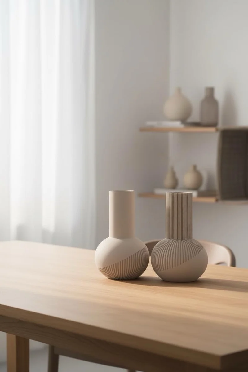 Tama Japandi Vase – Moderne 3D-Druck Designvase im japanisch-skandinavischen Stil | Minimalistische Deko