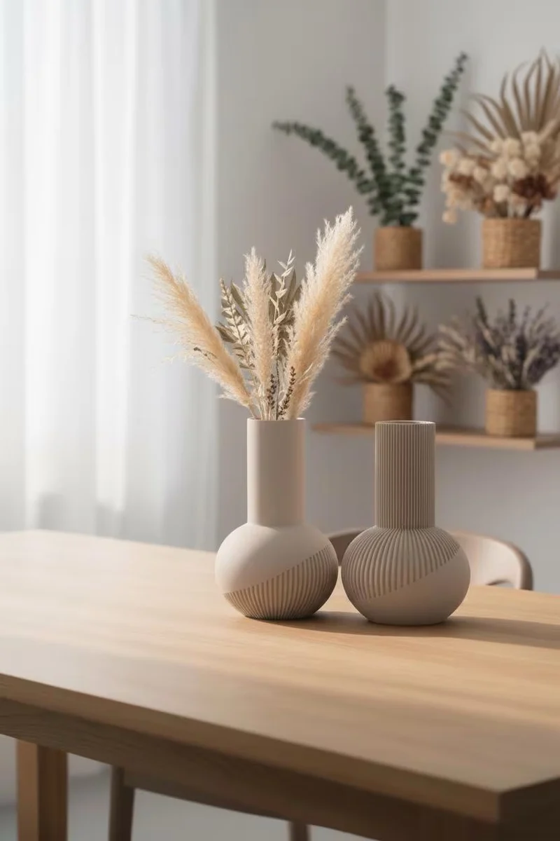 Tama Japandi Vase – Moderne 3D-Druck Designvase im japanisch-skandinavischen Stil | Minimalistische Deko