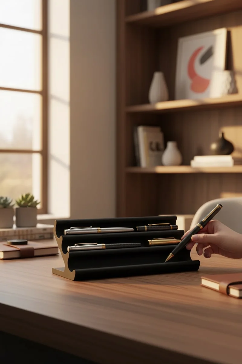 Japandi Stifthalter – Moderner, minimalistischer Organizer für Schreibtisch & Büro