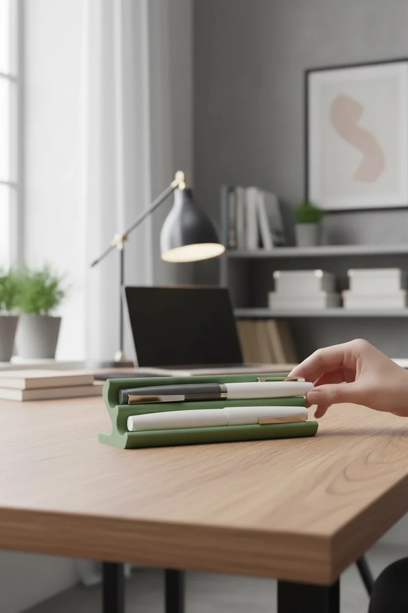 Japandi Stifthalter – Moderner, minimalistischer Organizer für Schreibtisch & Büro