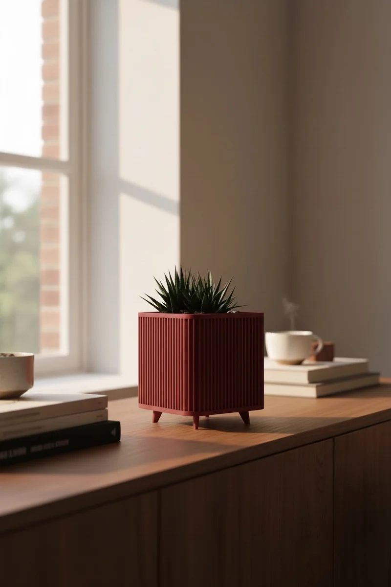 Shikaku Pflanztopf – Japanisch inspirierter Blumentopf mit Füßen | Moderner 3D-Druck