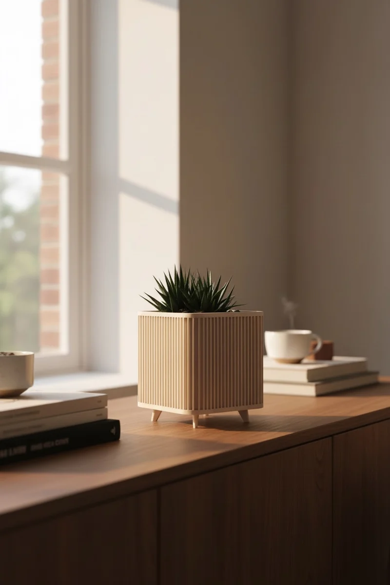 Shikaku Pflanztopf – Japanisch inspirierter Blumentopf mit Füßen | Moderner 3D-Druck