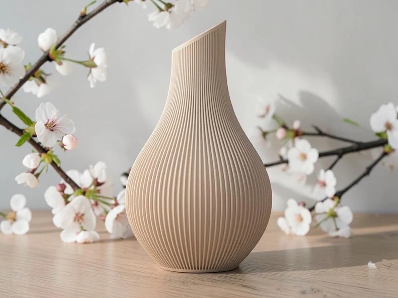 Japandi Vase – Moderne Deko Vase 179 mm | Minimalistische Skandi Japan Deko | 3D-gedruckte Vase Japandi Stil