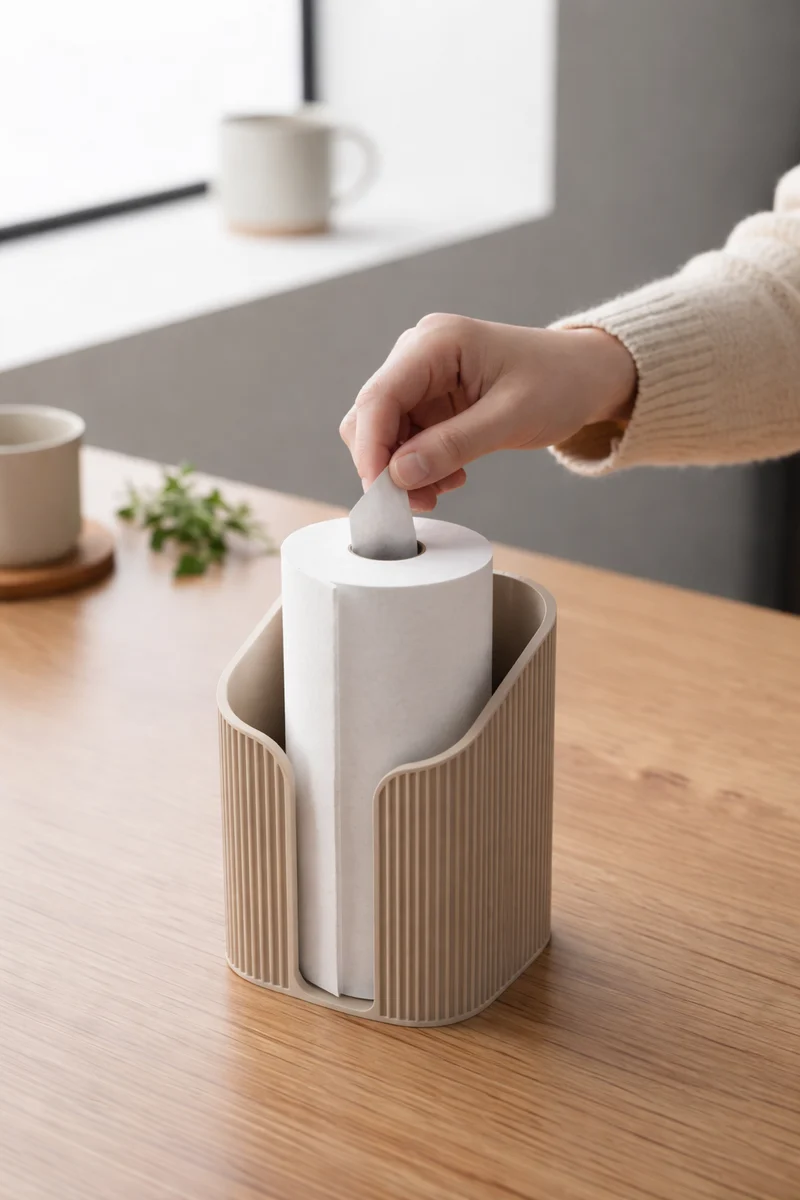Japandi Papiertuchhalter – Minimalistischer Küchenrollenständer im Scandi Stil für moderne Küchen