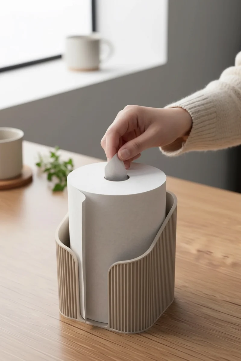 Japandi Papiertuchhalter – Minimalistischer Küchenrollenständer im Scandi Stil für moderne Küchen