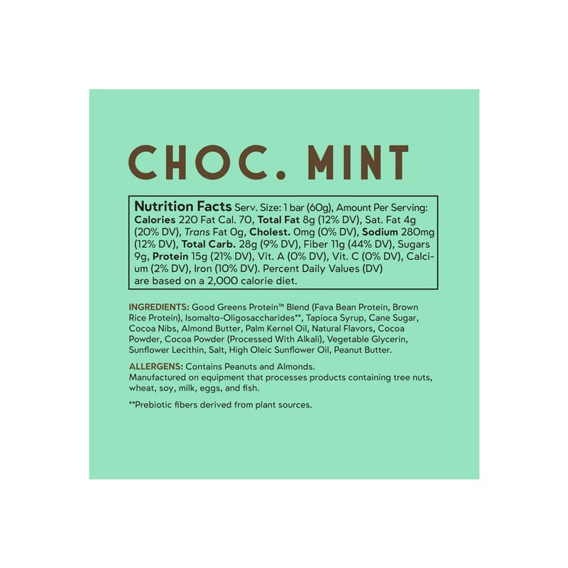 Snacks Vegan Chocolate Mint Protein Bar Gluten Free