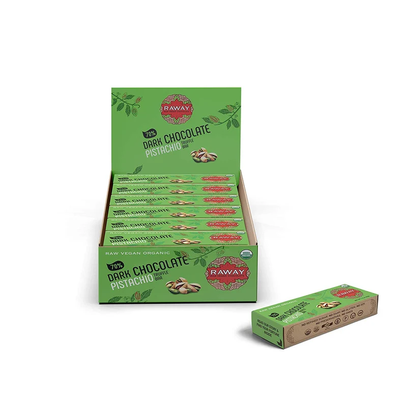 Raway Raw Vegan Chocolate Bars Dark Chocolate Pistachio Praline