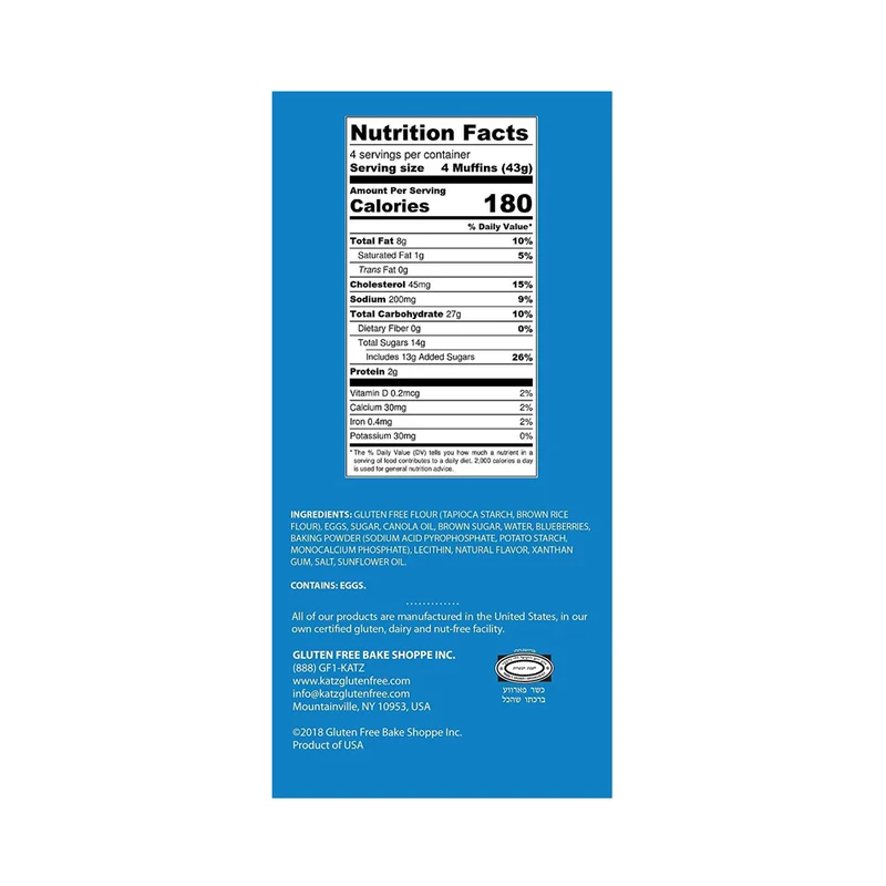 Katz Gluten Free Blueberry Muffin Snacks