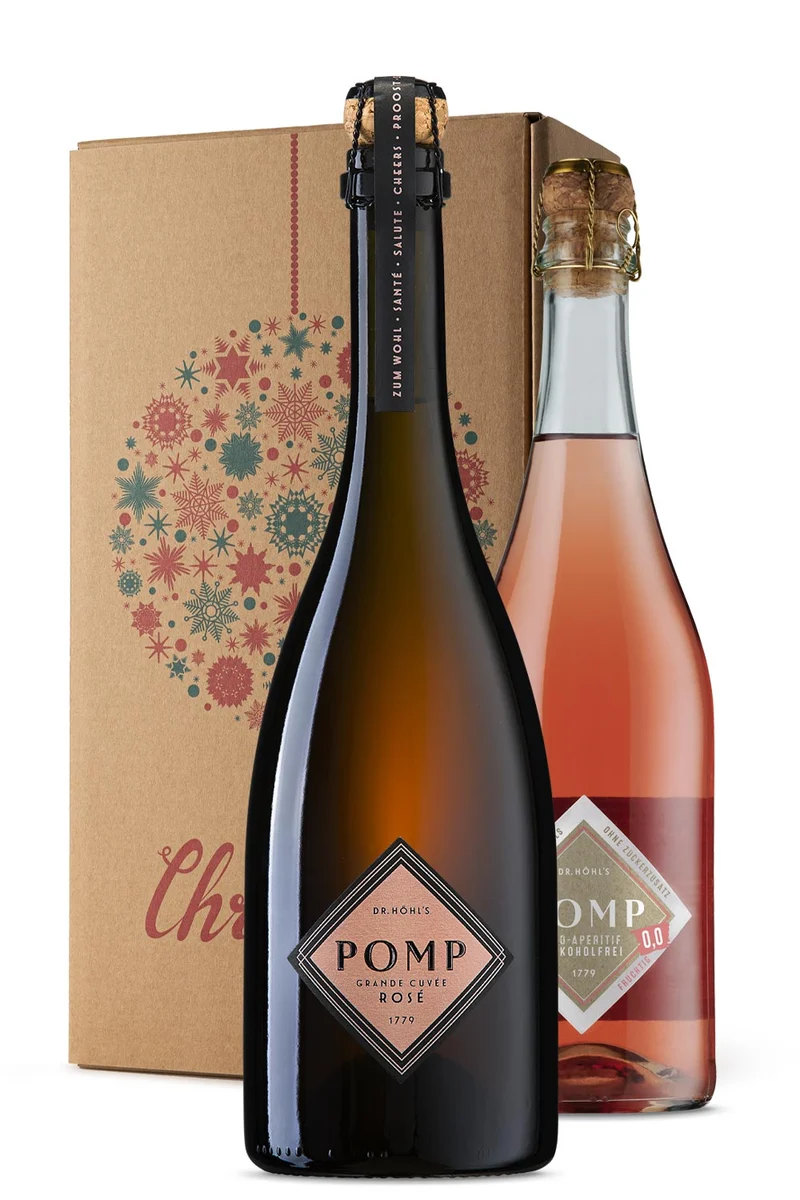 Gourmet Geschenkbox „Merry Christmas“ Rosé Cuvée Duo