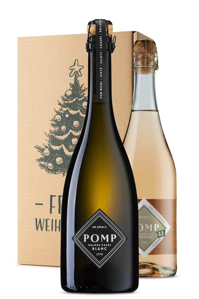 Gourmet Geschenkbox „Frohe Weihnachten“ Blanc Cuvée Duo