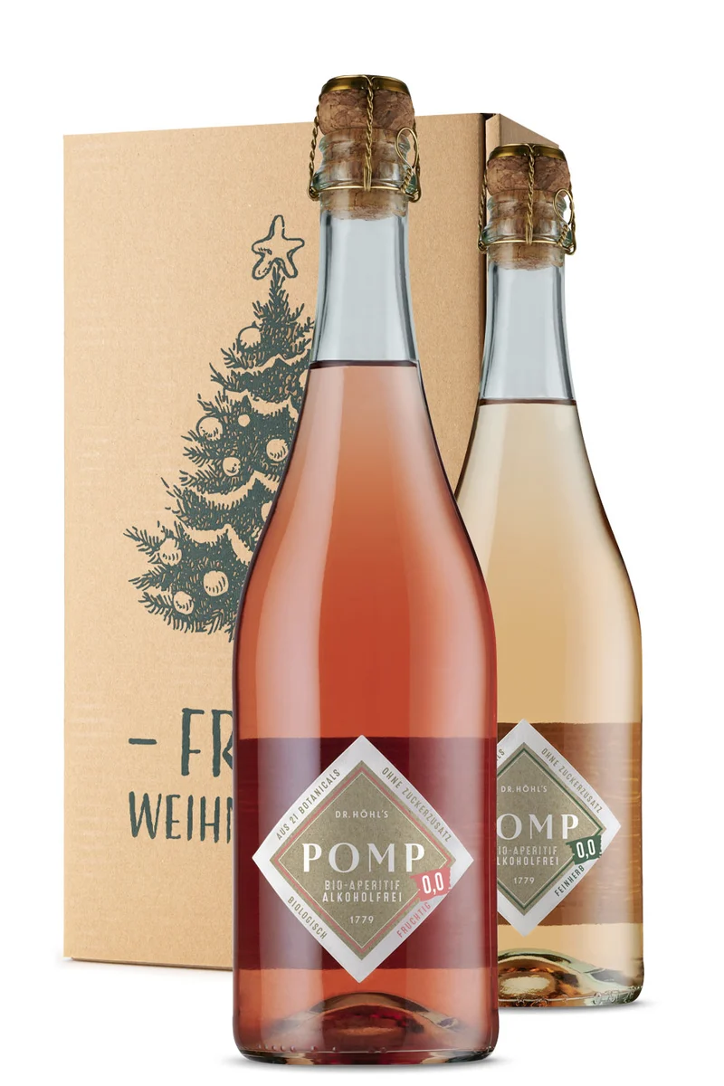 Gourmet Weihnachts­geschenk Set „Frohe Weihnachten“ alkoholfrei Duo