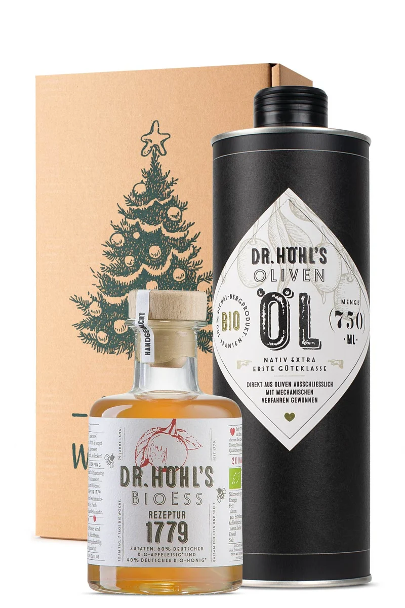 Essig- und Öl Geschenkset bio „Frohe Weihnachten“