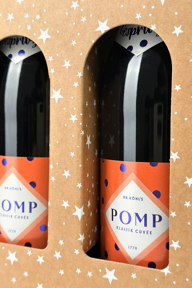 Weihnachts­geschenkbox Frankfurt Stars POMP Klassik Cuvée Duo