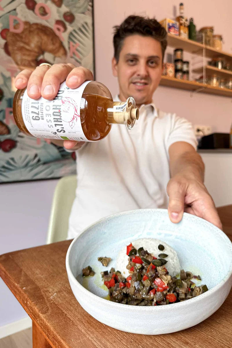 Gourmet Geschenk REZEPTUR 1779 Apfelessig mit Honig im Leinenbeutel