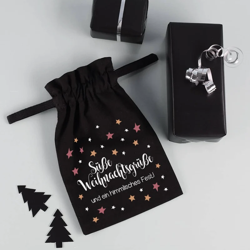 Geschenksäckchen Süße Weihnachtsgrüße mit Wunschtext
