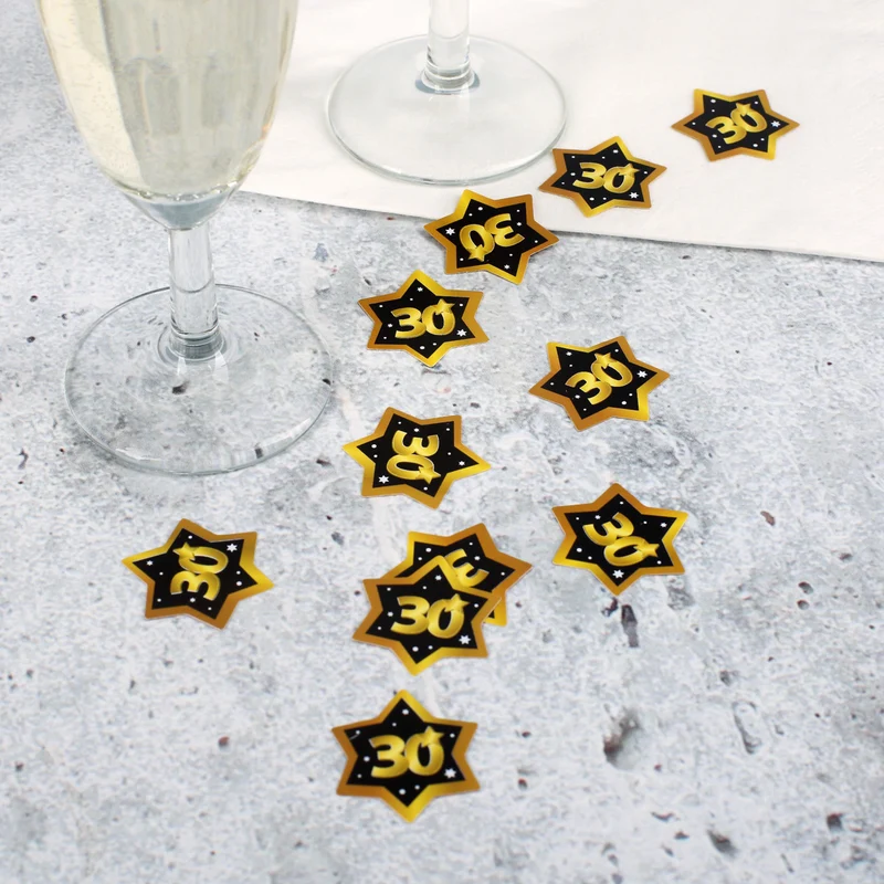 Konfetti zum 30. Geburtstag - Star in Gold und Schwarz