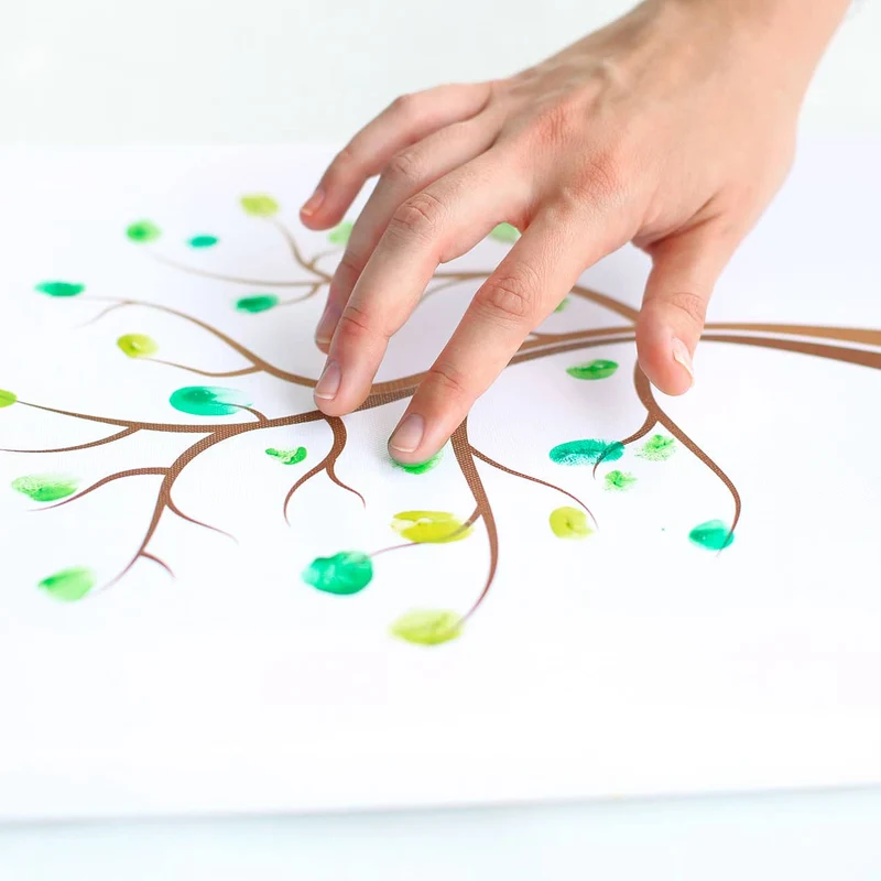 Leinwand Baum 30x40 für Fingerabdrücke als Andenken zur Hochzeit