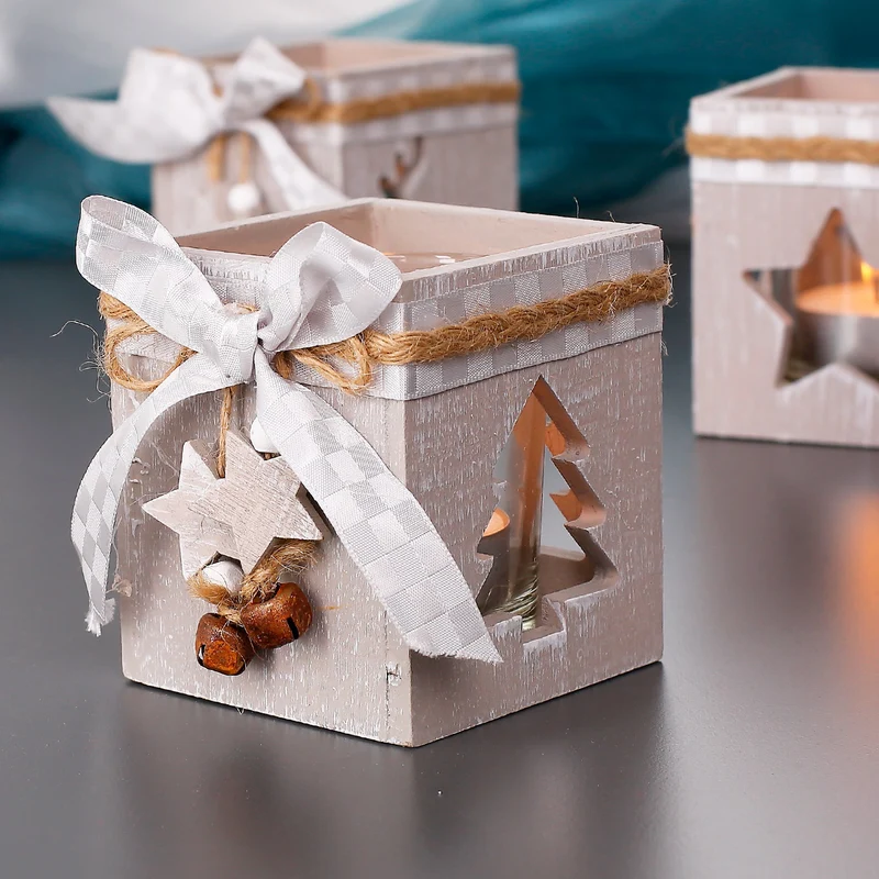 Teelichthalter Naturholz - Tannenbaum
