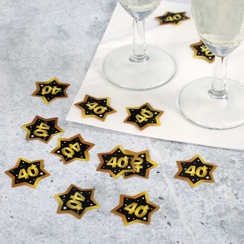 Konfetti zum 40. Geburtstag - Star in Gold und Schwarz