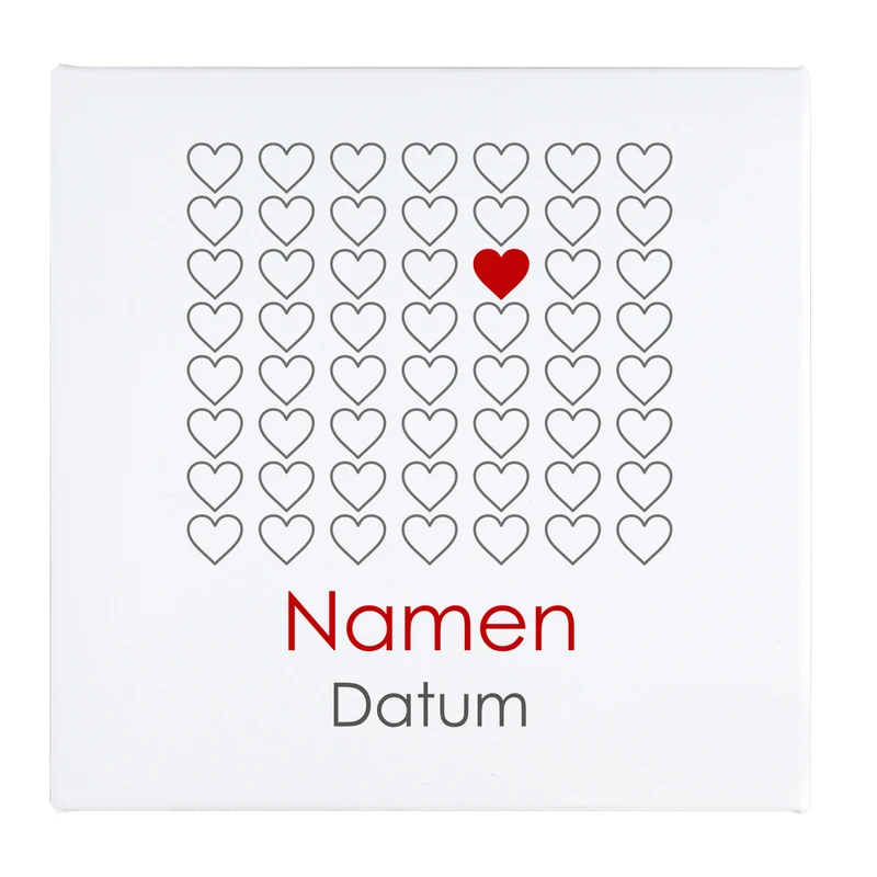 Leinwand zur Hochzeit 40 x 40 cm - mit Namen und Hochzeitsdatum
