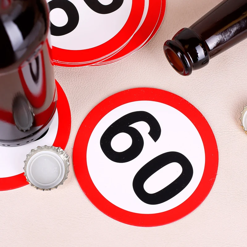 Verkehrszeichen Bierdeckel zum 60. Geburtstag