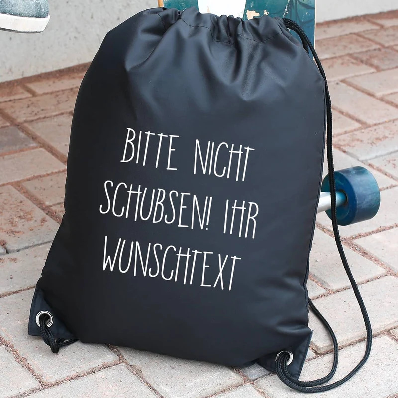 Rucksack Bitte nicht schubsen - in mehreren Farben mit Wunschtext