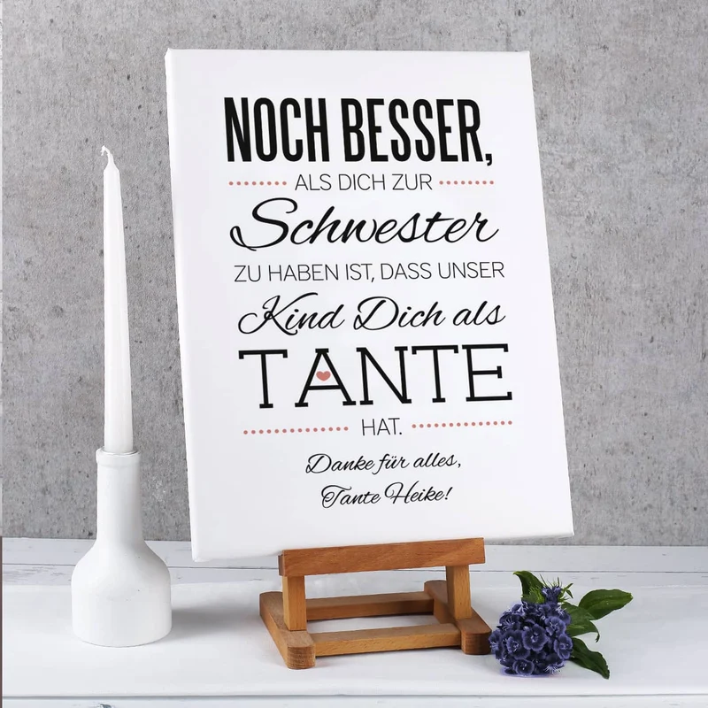 Leinwand für die Tante 30 x 40 cm mit tollem Spruch und Ihrer Widmung