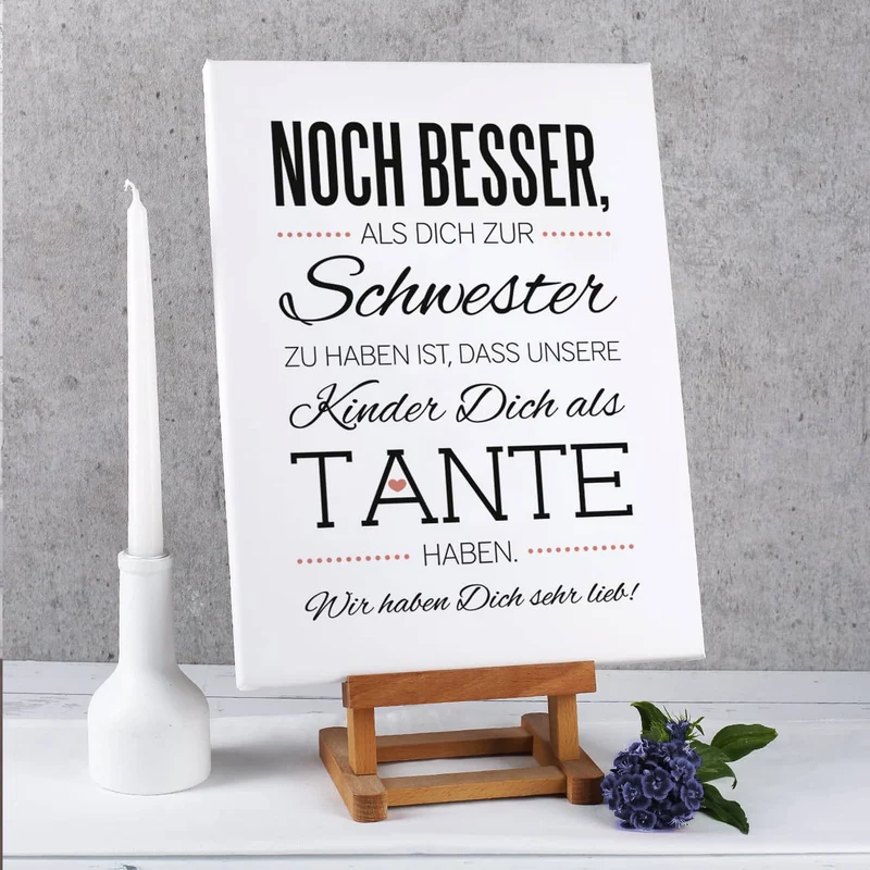 Leinwand für die Tante 30 x 40 cm mit tollem Spruch und Ihrer Widmung