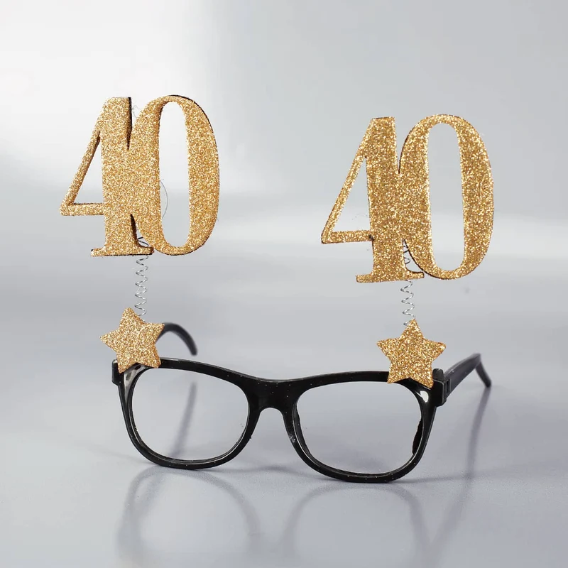 Party-Brille mit goldenen Zahlen - 40