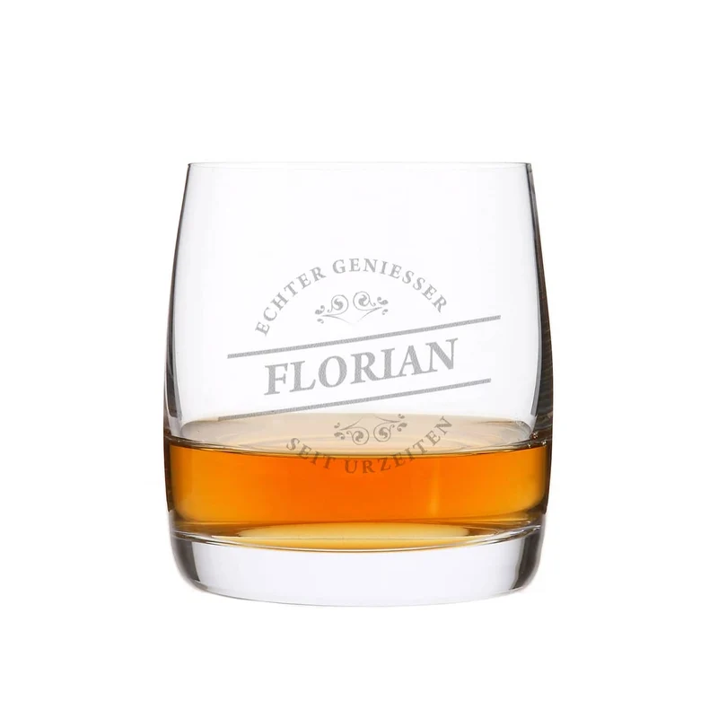 graviertes Whiskeyglas Echter Geniesser mit Name von Bohemia Cristal