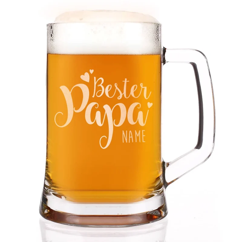 Bierseidel mit Kompliment für den besten Papa
