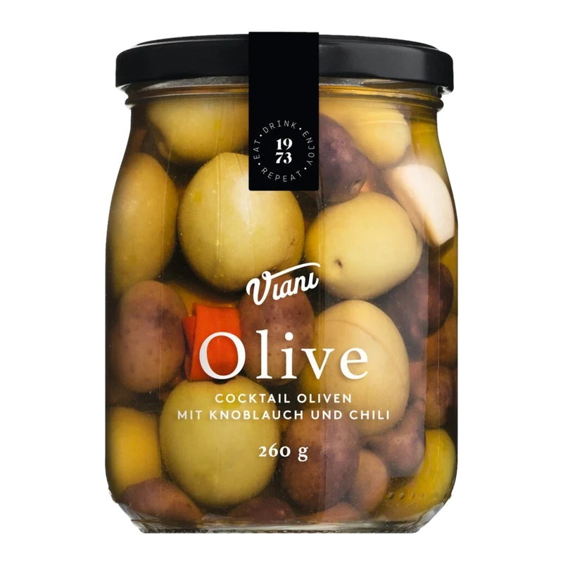 OLIVE - Cocktail Oliven mit Knoblauch und Chilli