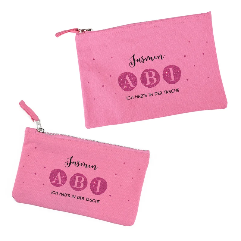 ABI Beautycase in Pink mit Name & Wunschtext - 2 Größen auswählbar