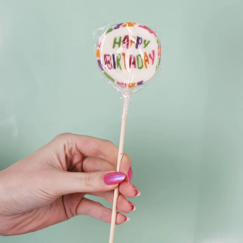 Handgefertigter HAPPY BIRTHDAY-Lolly