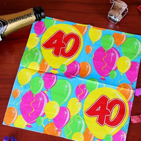 Geburtstagsservietten Ballon zum 40.