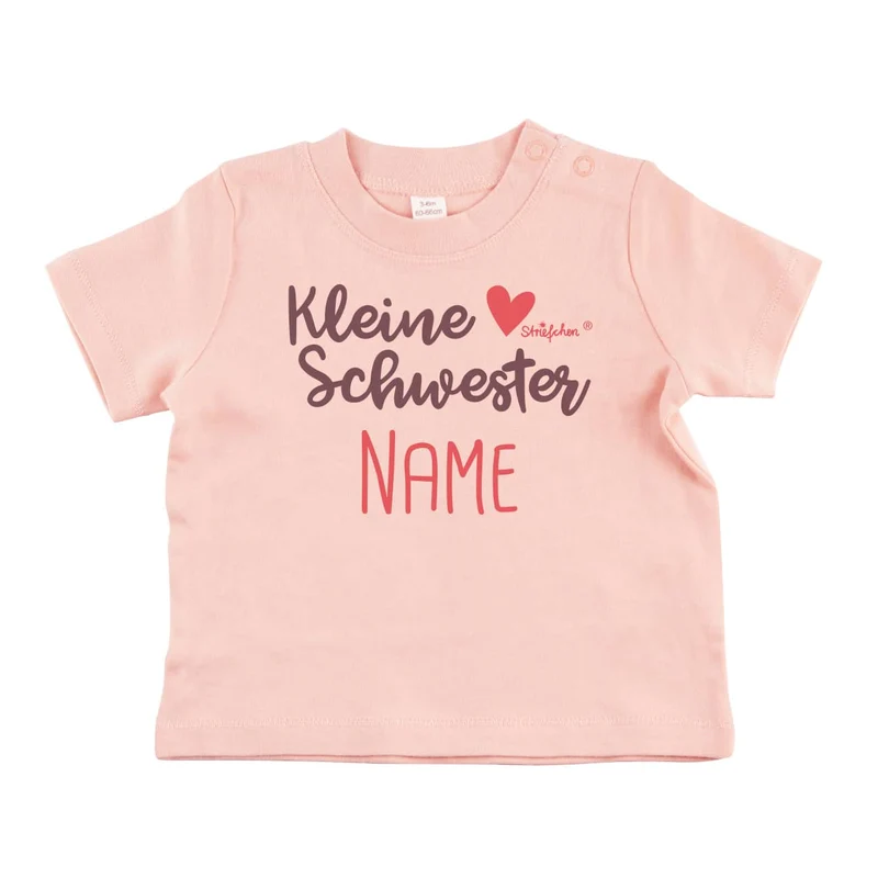 Baby Shirt Kleine Schwester / Kleiner Bruder mit Namensaufdruck