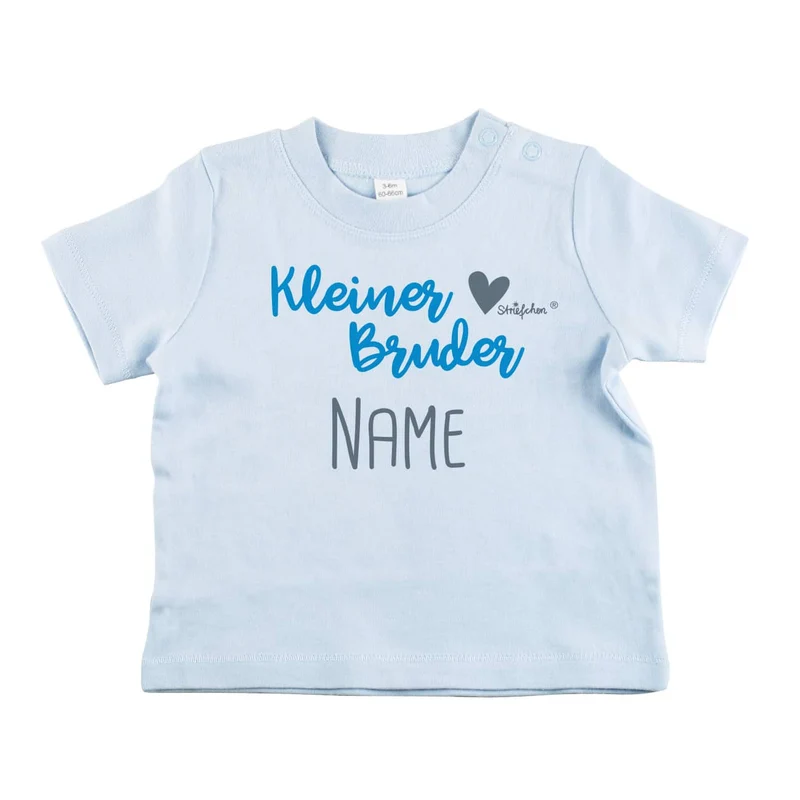 Baby Shirt Kleine Schwester / Kleiner Bruder mit Namensaufdruck