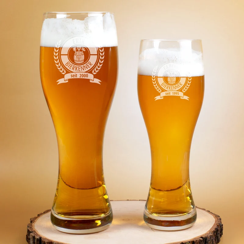Personalisiertes Leonardo Weizen-Bierglas Bierkenner in zwei Größen