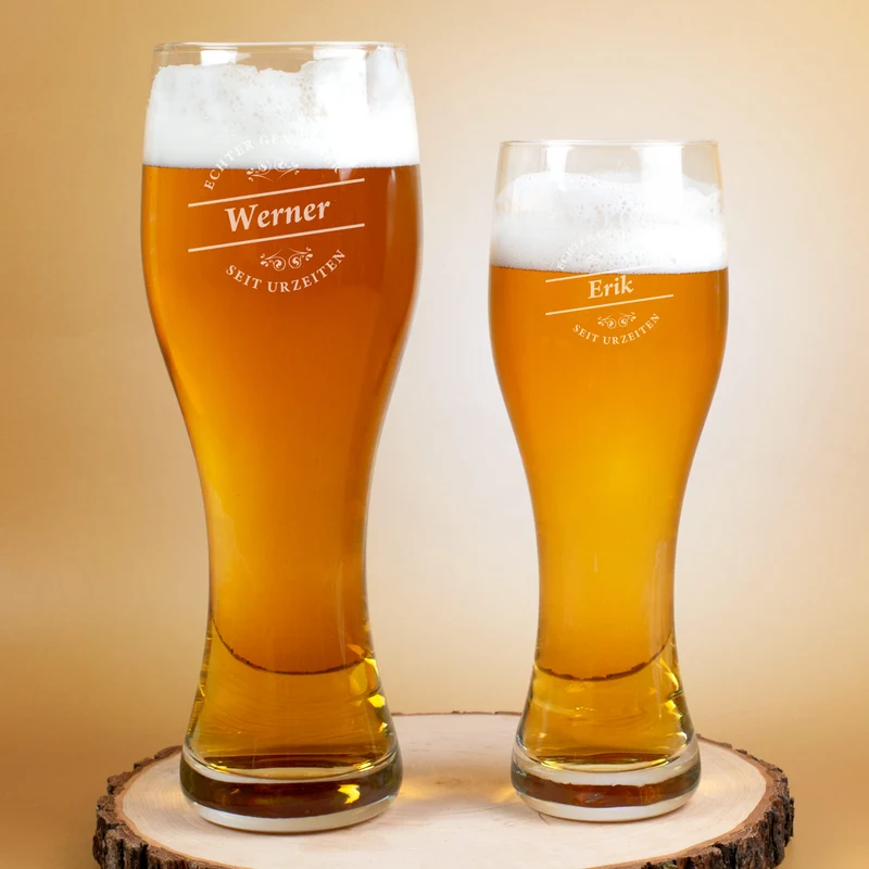 Persönliches Leonardo Weizenbierglas mit Wunschname in zwei Größen