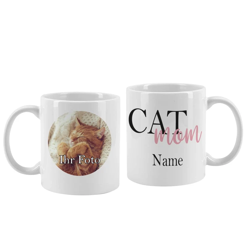 Fototasse Cat Mom | Cat Dad mit Ihrem Wunschnamen