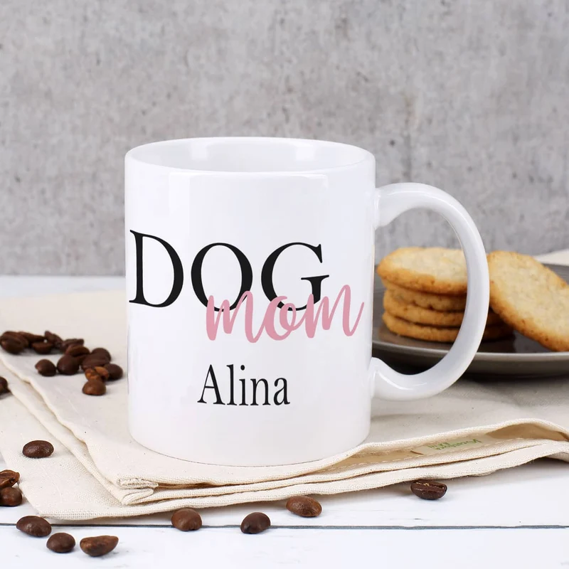 Dog Mom | Dog Dad - Fototasse mit Ihrem Wunschnamen