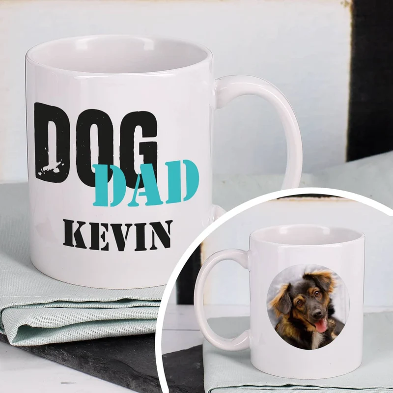 Dog Mom | Dog Dad - Fototasse mit Ihrem Wunschnamen