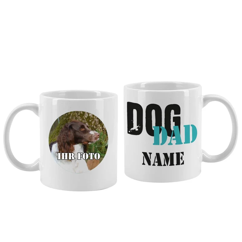 Dog Mom | Dog Dad - Fototasse mit Ihrem Wunschnamen